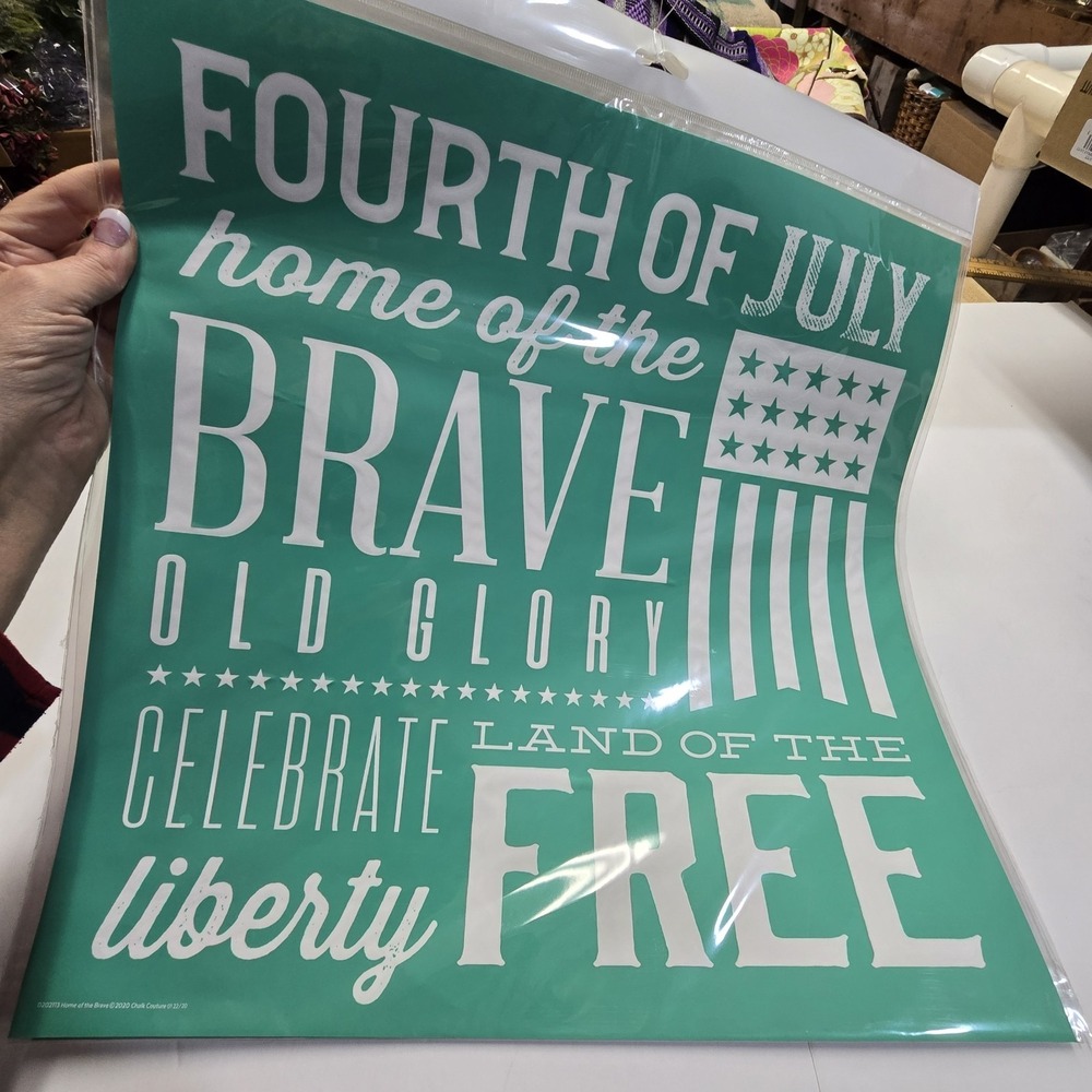 "Home Of The Brave" Chalk Couture Transfer Stencil Sz D 18x18 RETIRED DIY Craft